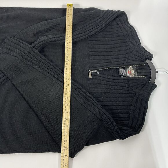 EUC Harley Davidson Icon Black 1/4 Zip Pullover Men's Large‎ USA Made - Picture 8 of 10